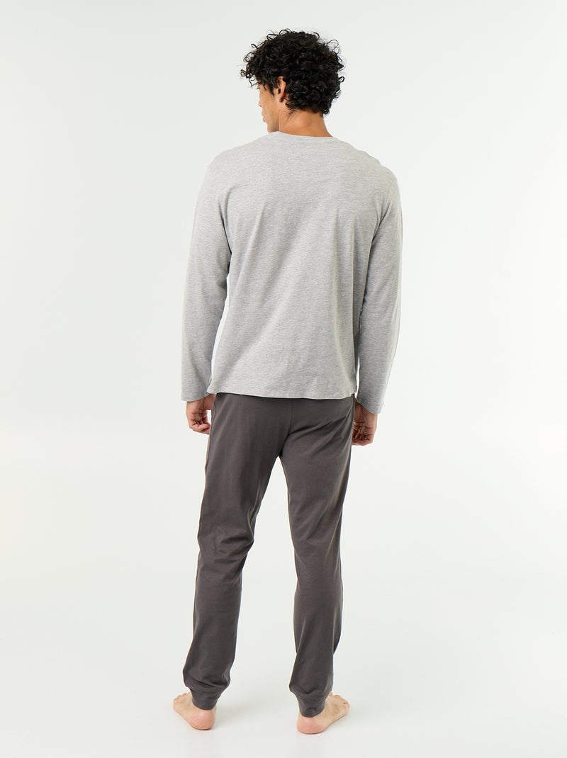 Pigiama lungo in jersey - 2 pezzi Grigio - Kiabi