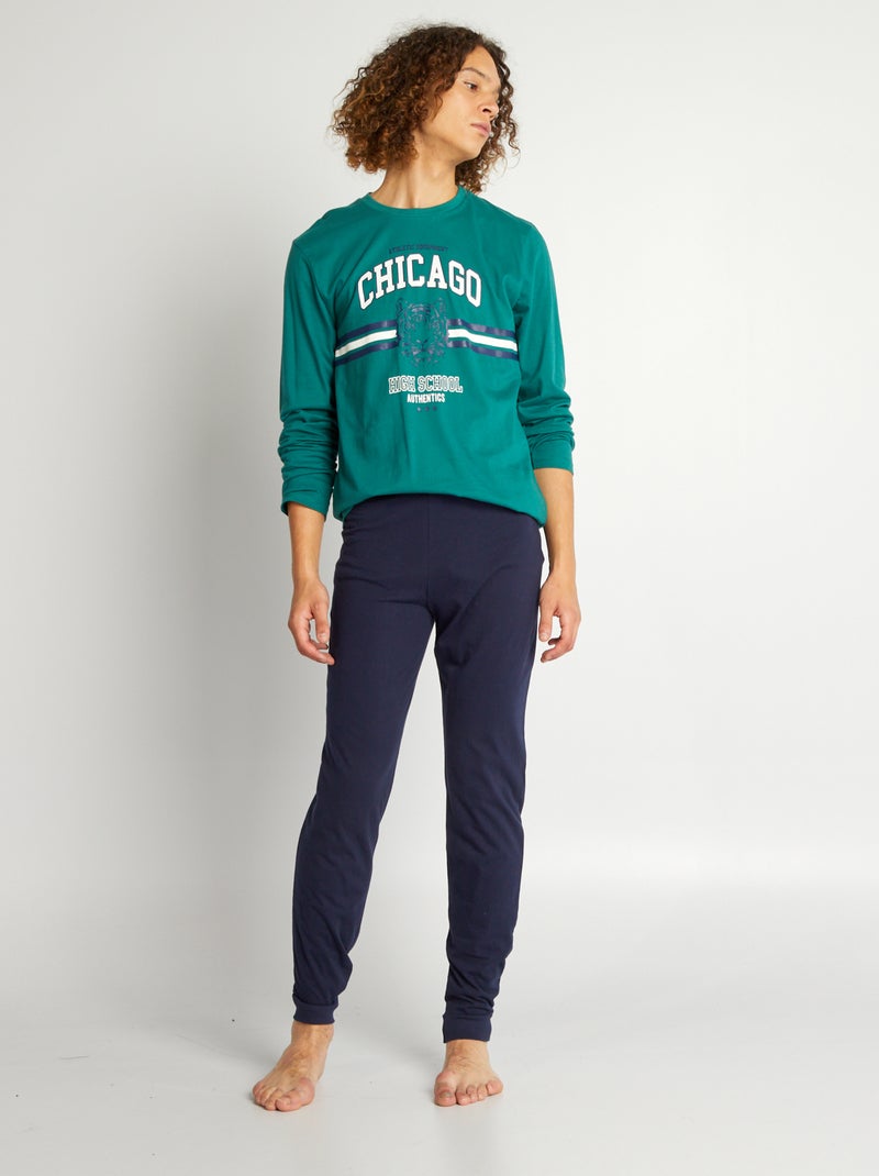 Pigiama lungo in jersey - 2 pezzi VERDE - Kiabi