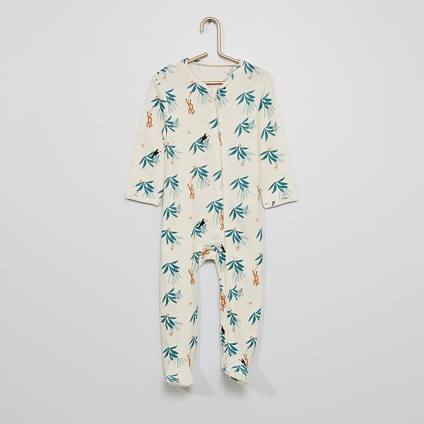 Pigiama lungo in jersey neonato - BIANCO - Kiabi - 9,00€