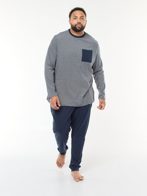 Pigiama lungo in jersey, completo t-shirt + pantaloni - 2 pezzi - Kiabi