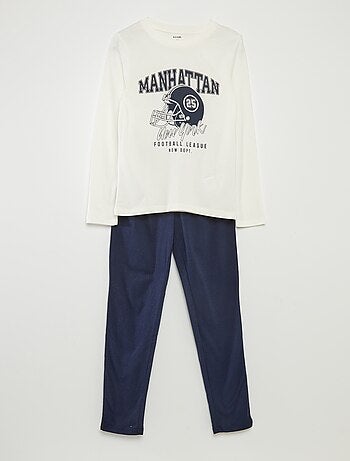 Pigiama lungo in jersey con stampa - 2 pezzi