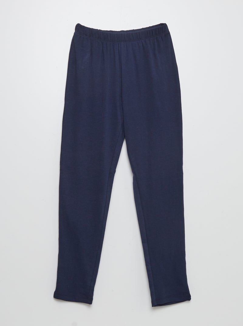 Pigiama lungo in jersey con stampa - 2 pezzi BLU - Kiabi