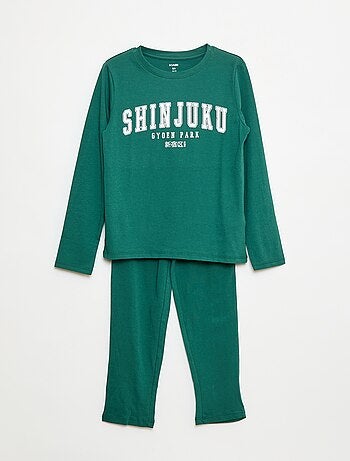 Pigiama lungo in jersey con stampa - 2 pezzi