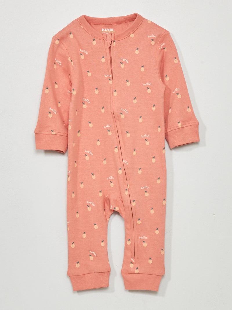 Pigiama lungo in jersey con stampa ROSA - Kiabi
