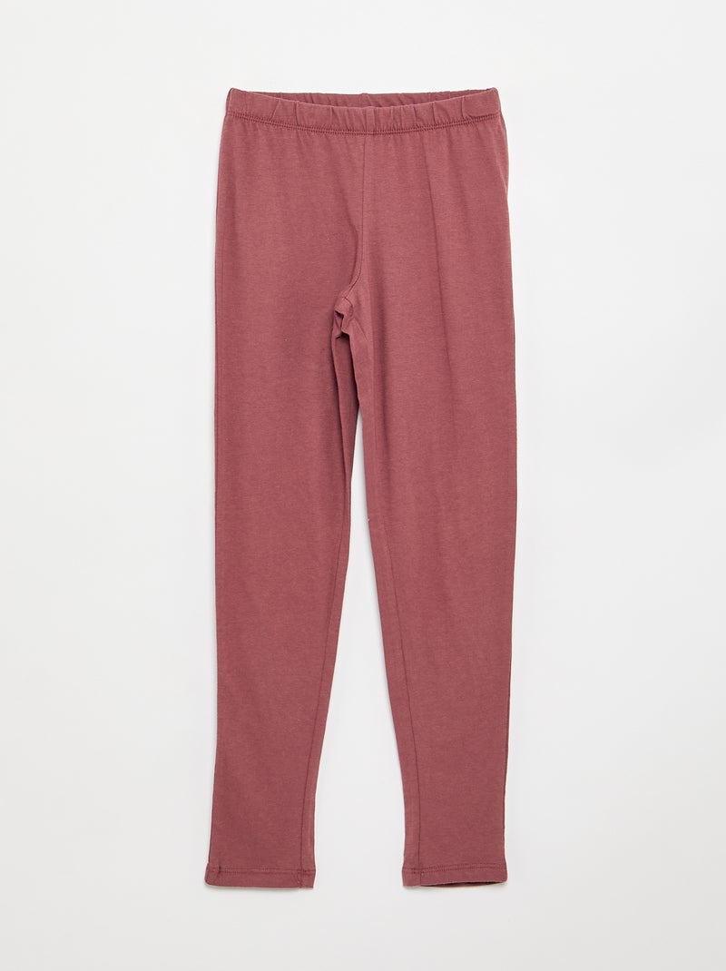 Pigiama lungo in jersey di cotone - 2 pezzi Rosa - Kiabi