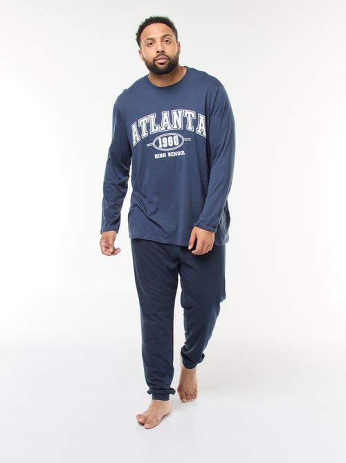 Pigiama lungo in jersey maglietta + pantaloni - 2 pezzi - Kiabi