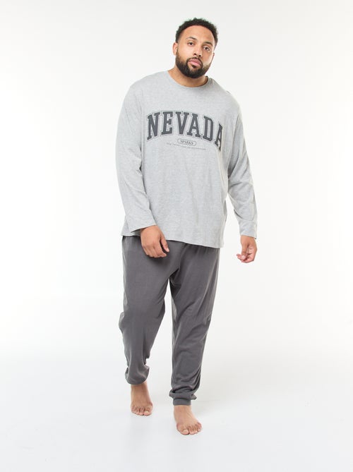 Pigiama lungo in jersey maglietta + pantaloni - 2 pezzi - Kiabi