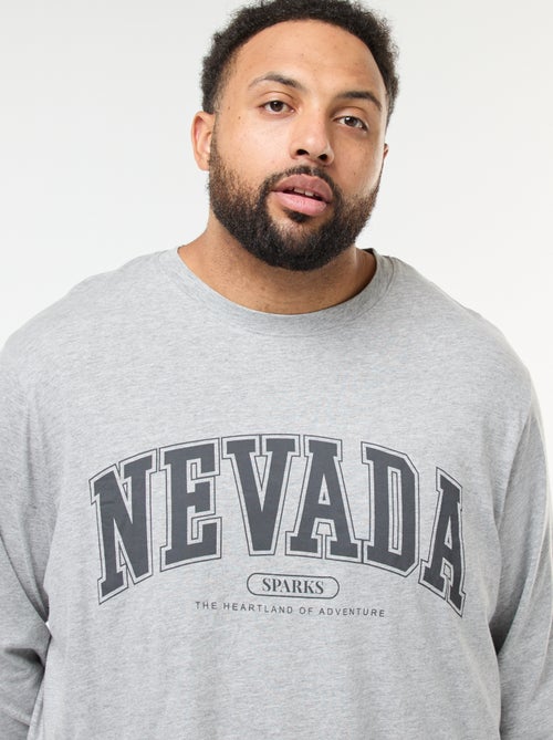 Pigiama lungo in jersey maglietta + pantaloni - 2 pezzi - Kiabi