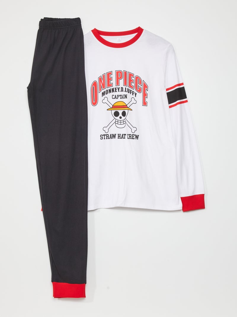 Pigiama lungo in jersey 'One Piece' NERO - Kiabi