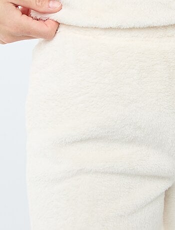 Pigiama lungo in maglia effetto peluche - 2 pezzi