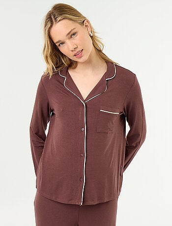 Pigiama lungo in maglia morbida stretch - 2 pezzi