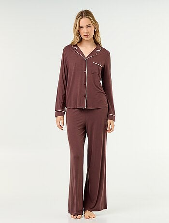 Pigiama lungo in maglia morbida stretch - 2 pezzi
