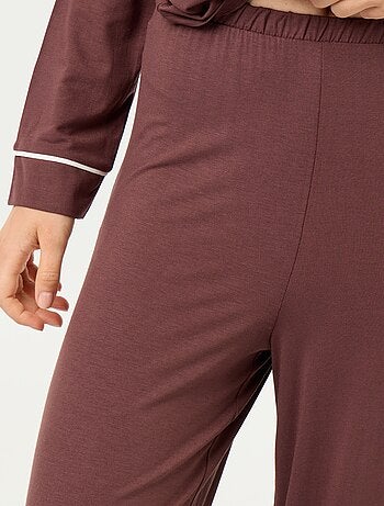 Pigiama lungo in maglia morbida stretch - 2 pezzi