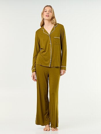 Pigiama lungo in maglia morbida stretch - 2 pezzi
