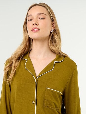 Pigiama lungo in maglia morbida stretch - 2 pezzi