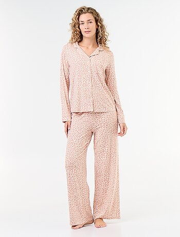 Pigiama lungo in maglia morbida stretch - 2 pezzi
