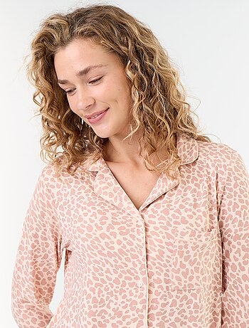 Pigiama lungo in maglia morbida stretch - 2 pezzi
