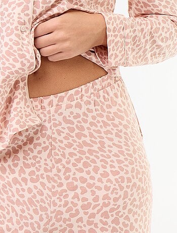 Pigiama lungo in maglia morbida stretch - 2 pezzi