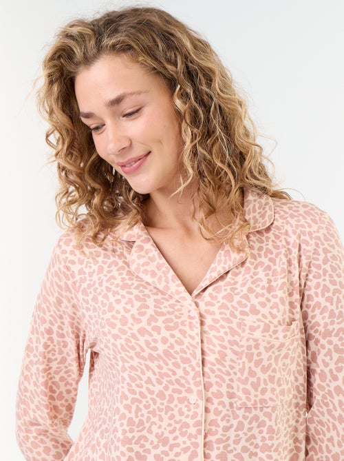 Pigiama lungo in maglia morbida stretch - 2 pezzi - Kiabi