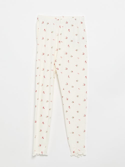 Pigiama lungo in maglia pointelle - 2 pezzi - Kiabi