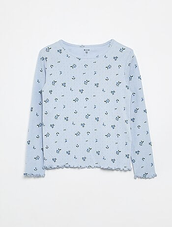 Pigiama lungo in maglia pointelle - 2 pezzi