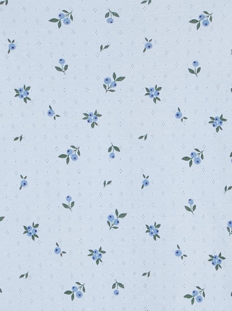 Pigiama lungo in maglia pointelle - 2 pezzi Blu - Kiabi