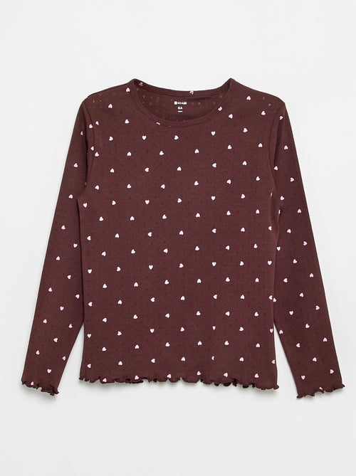 Pigiama lungo in maglia pointelle - 2 pezzi - Kiabi