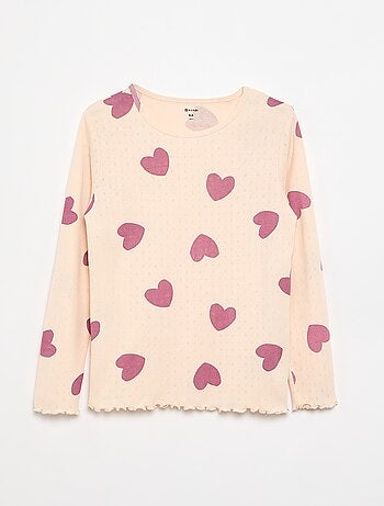 Pigiama lungo in maglia pointelle - 2 pezzi