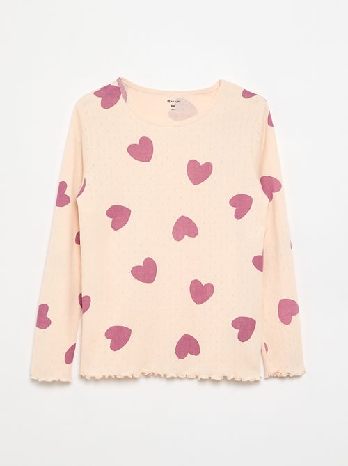 Pigiama lungo in maglia pointelle - 2 pezzi - Kiabi