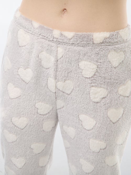 Pigiama lungo in maglia teddy - 2 pezzi - Kiabi