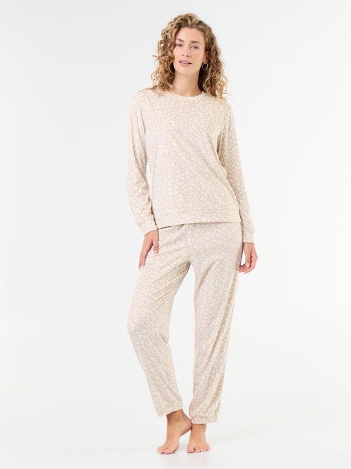 Pigiama lungo in pile - 2 pezzi - Kiabi