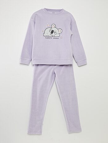 Pigiama lungo in pile - 2 pezzi