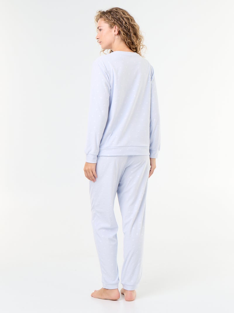 Pigiama lungo in pile - 2 pezzi Blu - Kiabi