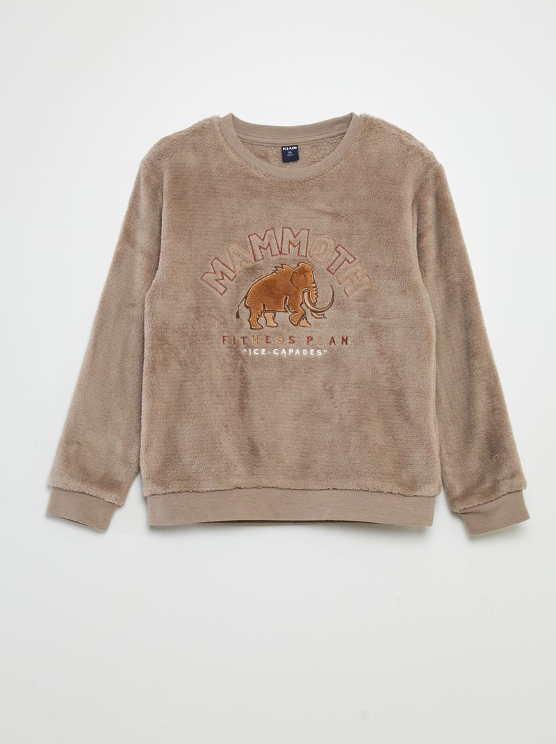 Pigiama lungo in pile - 2 pezzi GRIGIO - Kiabi