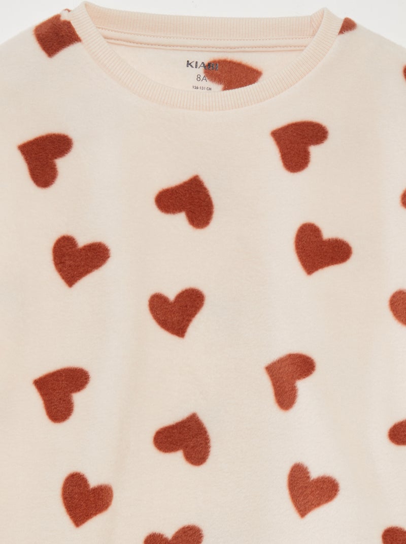 Pigiama lungo in pile - 2 pezzi ROSA - Kiabi