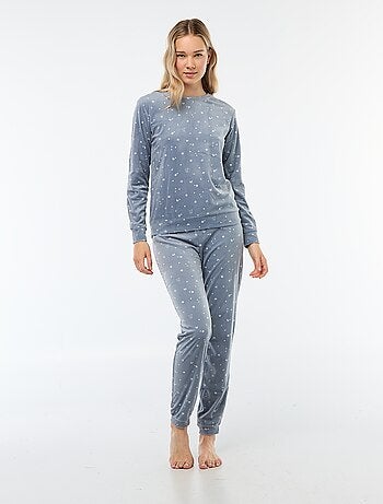 Completo pigiama lungo in pile t-shirt + pantaloni - 2 pezzi