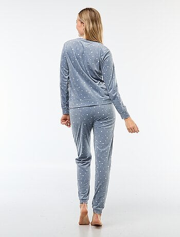 Completo pigiama lungo in pile t-shirt + pantaloni - 2 pezzi