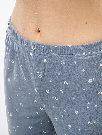 Completo pigiama lungo in pile t-shirt + pantaloni - 2 pezzi
