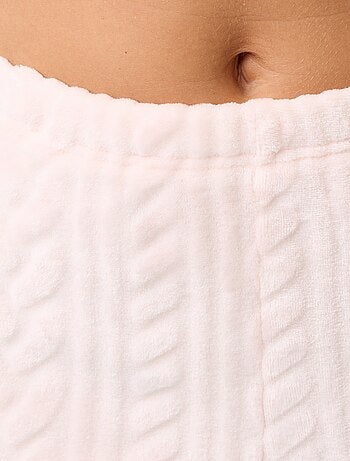 Pigiama lungo in pile con trecce - 2 pezzi