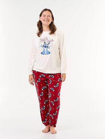 Pigiama lungo in pile 'Disney' 'Stitch' - 2 pezzi