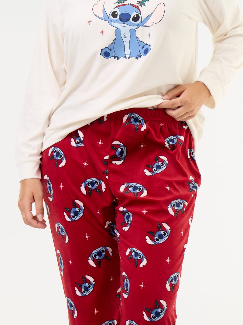 Pigiama lungo in pile 'Disney' 'Stitch' - 2 pezzi Rosso - Kiabi