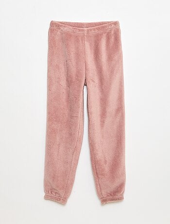Pigiama lungo in pile, felpa + pantaloni - 2 pezzi