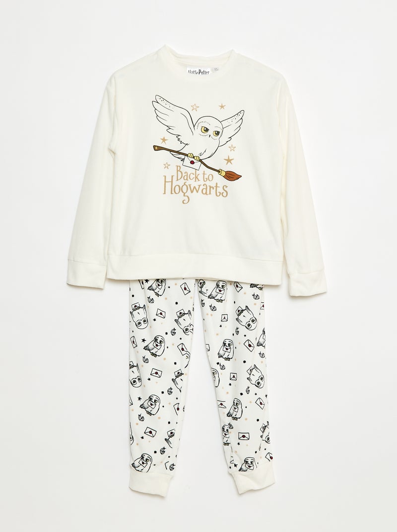 Pigiama lungo in pile 'Harry Potter' - 2 pezzi Bianco - Kiabi