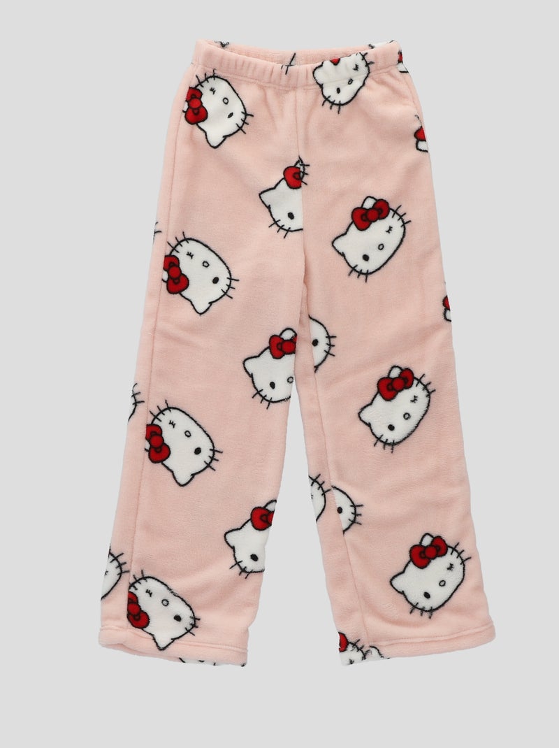 Pigiama lungo in pile 'Hello Kitty' - Set 2 pezzi Rosa - Kiabi