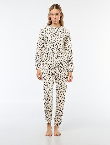 Completo pigiama lungo in pile t-shirt + pantaloni - 2 pezzi