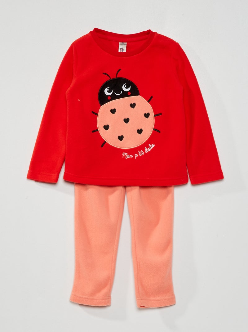 Pigiama lungo in pile ROSSO - Kiabi