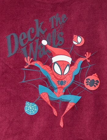 Pigiama lungo in pile 'Spider-Man' 'Marvel' - 2 pezzi