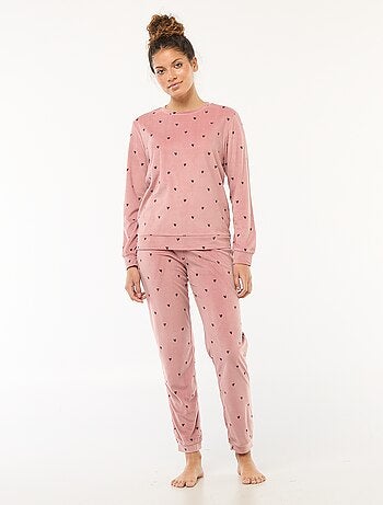 Completo pigiama lungo in pile t-shirt + pantaloni - 2 pezzi