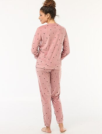 Completo pigiama lungo in pile t-shirt + pantaloni - 2 pezzi