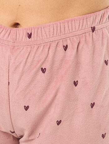 Completo pigiama lungo in pile t-shirt + pantaloni - 2 pezzi
